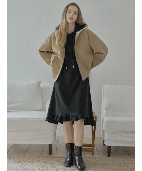 AVANT-G（アバン）の「Quilted Liner Hooded Jumper - BEIGE（その他アウター・レディース・ブラック/ベージュ・FREE）」の7枚目の写真