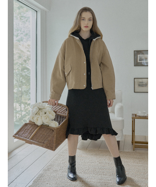 AVANT-G（アバン）の「Quilted Liner Hooded Jumper - BEIGE（その他アウター・レディース・ブラック/ベージュ・FREE）」の8枚目の写真