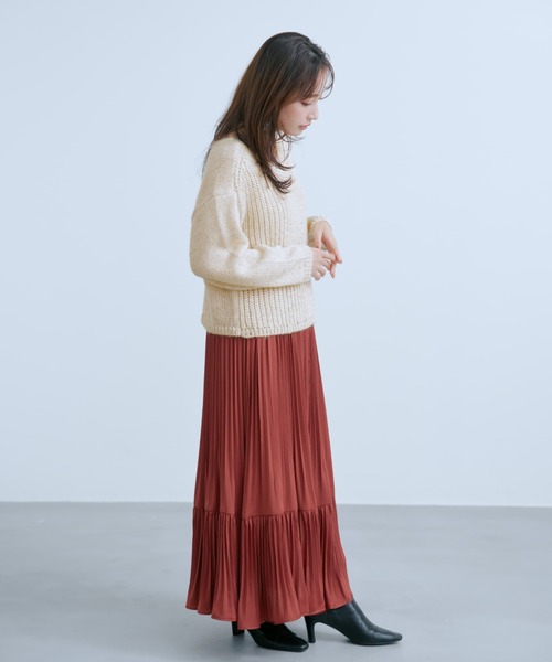 COHINA(コヒナ)の「プリーツティアードヘムスカート 【低身長・小柄女性】(スカート・レディース・グリーン/ホワイト/オレンジ・SHORT/REGULAR)」の17枚目の写真
