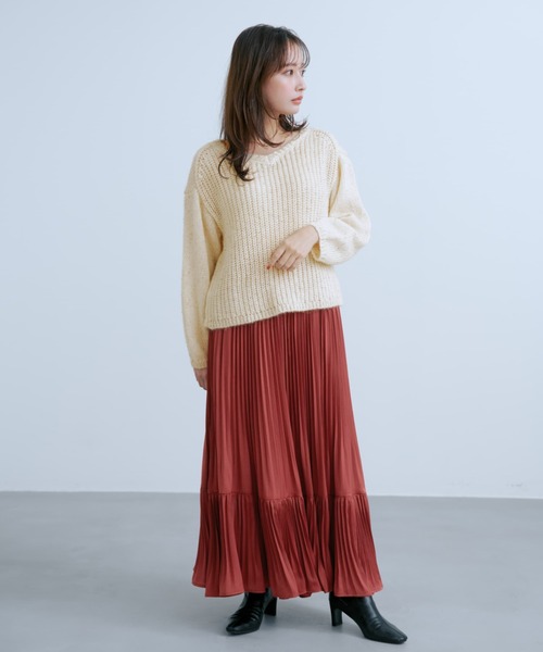 COHINA(コヒナ)の「プリーツティアードヘムスカート 【低身長・小柄女性】(スカート・レディース・グリーン/ホワイト/オレンジ・SHORT/REGULAR)」の20枚目の写真