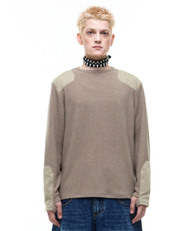 OPUS 0012（オーパス0012）の「Op. 07 REDRUM PATCH KNIT BEIGE（Tシャツ/カットソー）」