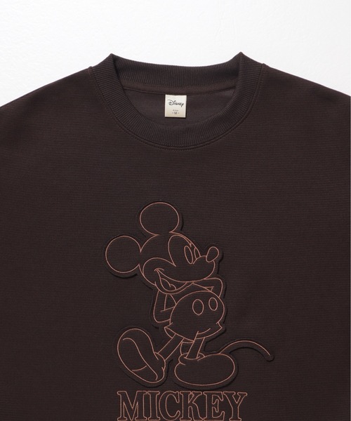 Disney(ディズニー)の「【DISNEY/ディズニー】ミッキーマウスリップルダンボール アップリケ&サガラ刺繍クルーネックトレーナー/ユニセックス(スウェット・レディース・ブラック/オフホワイト/スミクロ/オートミール/ブラウン/ライトグリーン・MEDIUM/LARGE)」の15枚目の写真