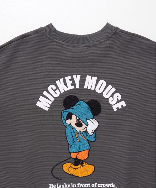 Disney(ディズニー)の「【DISNEY/ディズニー】ミッキーマウスリップルダンボール アップリケ&サガラ刺繍クルーネックトレーナー/ユニセックス(スウェット・レディース・ブラック/オフホワイト/スミクロ/オートミール/ブラウン/ライトグリーン・MEDIUM/LARGE)」の11枚目の写真