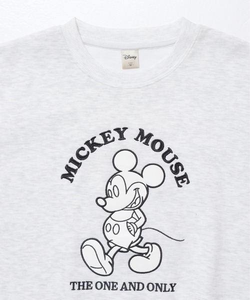 Disney(ディズニー)の「【DISNEY/ディズニー】ミッキーマウスリップルダンボール アップリケ&サガラ刺繍クルーネックトレーナー/ユニセックス(スウェット・レディース・ブラック/オフホワイト/スミクロ/オートミール/ブラウン/ライトグリーン・MEDIUM/LARGE)」の19枚目の写真