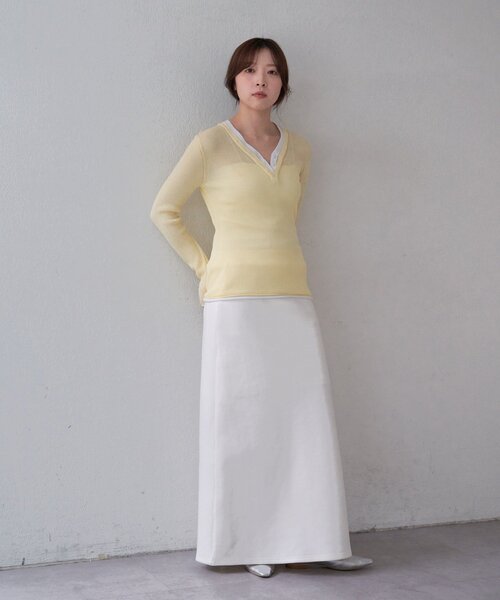 SHENERY（シーナリー）の「ポンチタイトスカート（スカート・レディース・ブラック/ホワイト/グレー・36/38）」の4枚目の写真