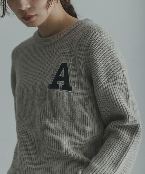 URBAN RESEARCH Sonny Label（アーバンリサーチサニーレーベル）の「ハリスツイードモチーフ付きニット（ニット/セーター・レディース・チャコールグレー/オフホワイト/グレー系その他/ネイビー・FREE）」の13枚目の写真