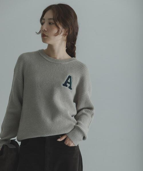 URBAN RESEARCH Sonny Label（アーバンリサーチサニーレーベル）の「ハリスツイードモチーフ付きニット（ニット/セーター・レディース・チャコールグレー/オフホワイト/グレー系その他/ネイビー・FREE）」の14枚目の写真