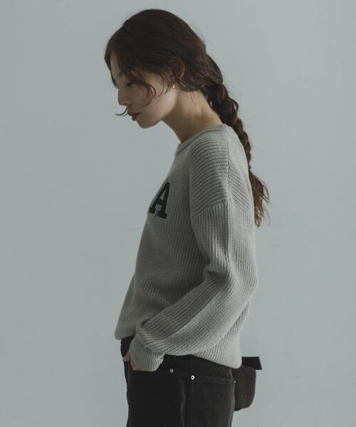 URBAN RESEARCH Sonny Label（アーバンリサーチサニーレーベル）の「ハリスツイードモチーフ付きニット（ニット/セーター・レディース・チャコールグレー/オフホワイト/グレー系その他/ネイビー・FREE）」の16枚目の写真