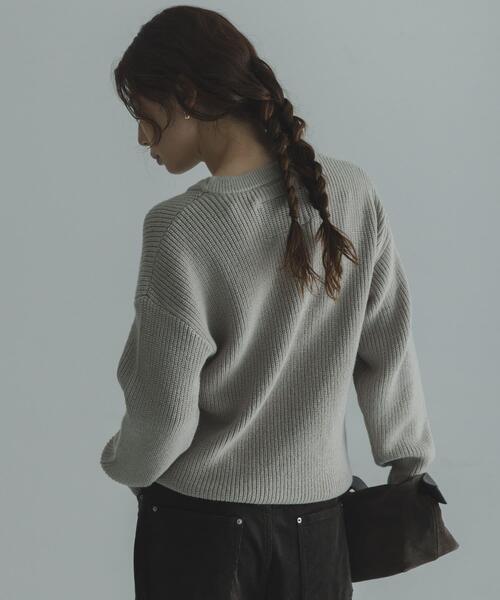 URBAN RESEARCH Sonny Label（アーバンリサーチサニーレーベル）の「ハリスツイードモチーフ付きニット（ニット/セーター・レディース・チャコールグレー/オフホワイト/グレー系その他/ネイビー・FREE）」の17枚目の写真