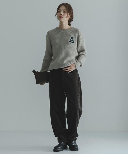 URBAN RESEARCH Sonny Label（アーバンリサーチサニーレーベル）の「ハリスツイードモチーフ付きニット（ニット/セーター・レディース・チャコールグレー/オフホワイト/グレー系その他/ネイビー・FREE）」の18枚目の写真