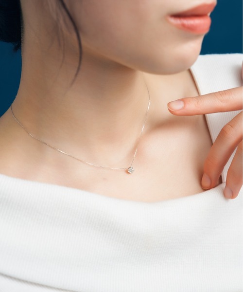 Jewel closet by L&Co.(ジュエルクローゼットバイエルアンドコー)の「プラチナ ダイヤモンド モチーフ ネックレス(ネックレス・レディース・シルバー系5/シルバー系3/シルバー系4/シルバー系2/シルバー系1・FREE)」の9枚目の写真