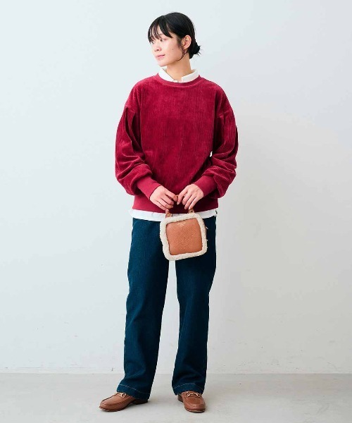 Live in comfort(リブインコンフォート)の「リブ イン コンフォート リブ遣いでバランス自在 伸びやかであたたかなカットソーコーデュロイトップス(その他トップス・レディース・グレー/ワインレッド/ベージュ・S/M/L/LL)」の5枚目の写真