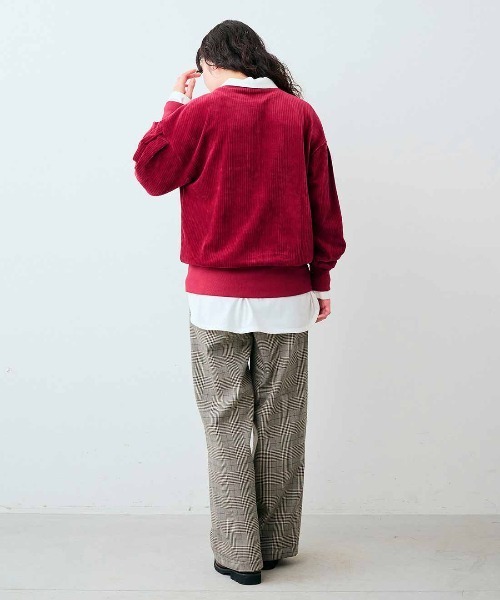 Live in comfort(リブインコンフォート)の「リブ イン コンフォート リブ遣いでバランス自在 伸びやかであたたかなカットソーコーデュロイトップス(その他トップス・レディース・グレー/ワインレッド/ベージュ・S/M/L/LL)」の8枚目の写真