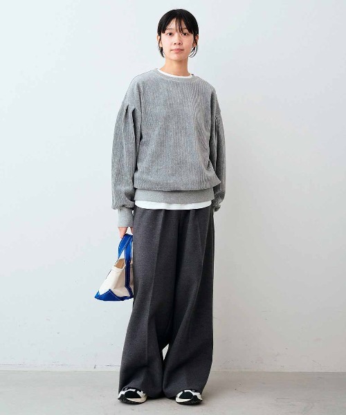 Live in comfort(リブインコンフォート)の「リブ イン コンフォート リブ遣いでバランス自在 伸びやかであたたかなカットソーコーデュロイトップス(その他トップス・レディース・グレー/ワインレッド/ベージュ・S/M/L/LL)」の14枚目の写真