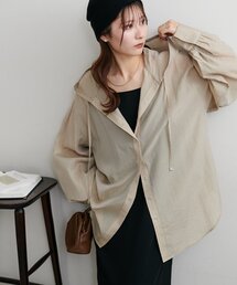 【WEB限定】シアーストライプ長袖シャツブルゾン