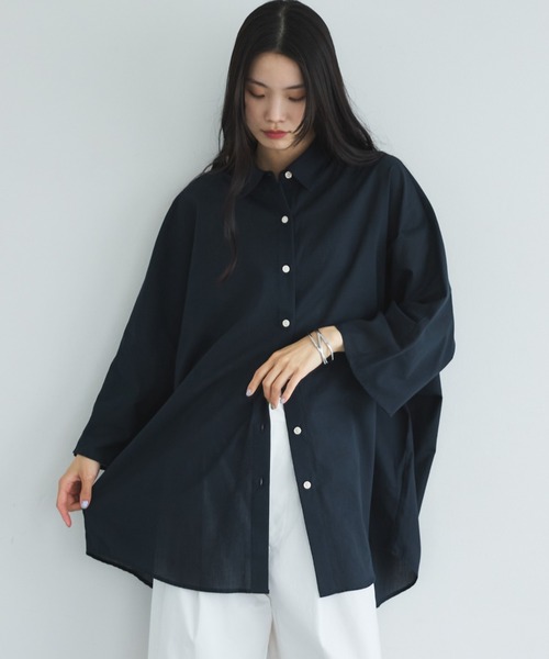 Doux archives（ドゥアルシーヴ）の「ハーフスリーブドルマンシャツ（シャツ/ブラウス・レディース・ダークブルー/サックスブルー/その他・FREE）」の3枚目の写真