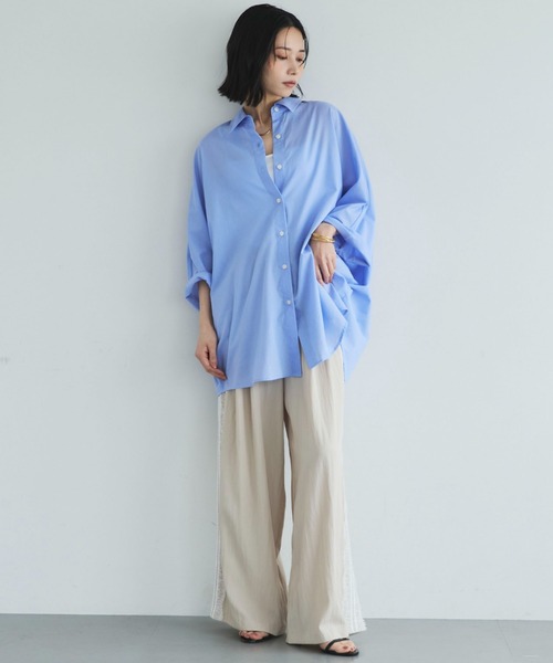 Doux archives（ドゥアルシーヴ）の「ハーフスリーブドルマンシャツ（シャツ/ブラウス・レディース・ダークブルー/サックスブルー/その他・FREE）」の4枚目の写真