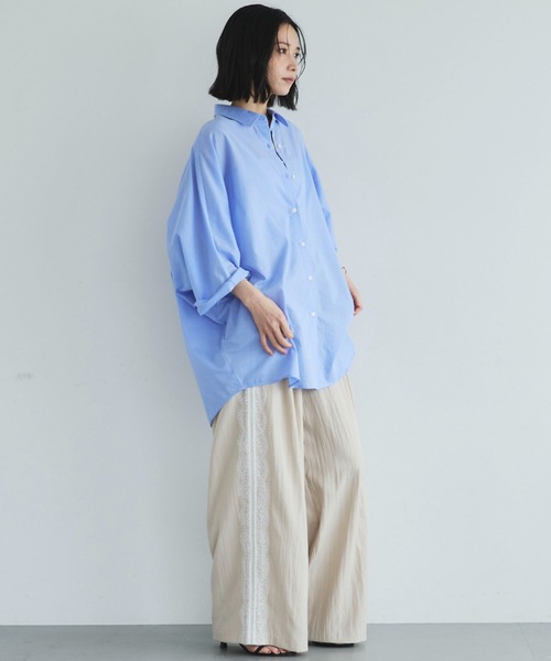 Doux archives（ドゥアルシーヴ）の「ハーフスリーブドルマンシャツ（シャツ/ブラウス・レディース・ダークブルー/サックスブルー/その他・FREE）」の8枚目の写真