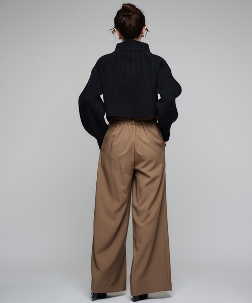 Narcissus(ナルシス)の「ウエストレースパンツ(スラックス・レディース・ブラウン/ブラック・FREE)」の5枚目の写真
