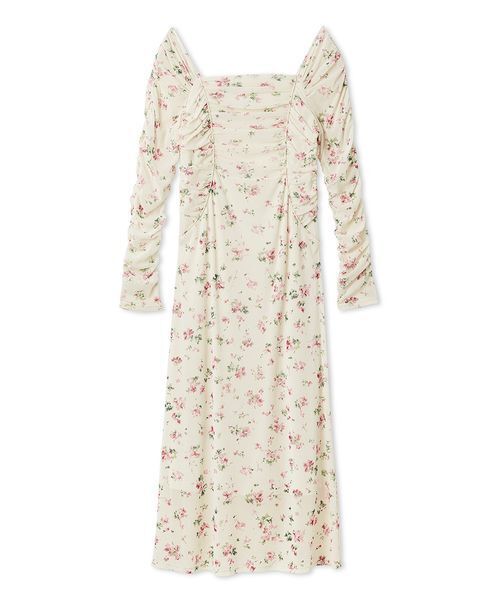 SNIDEL(スナイデル)の「フロッキープリントギャザーワンピース(ワンピース・レディース・ドット/イエロー/ピンク・F)」の3枚目の写真