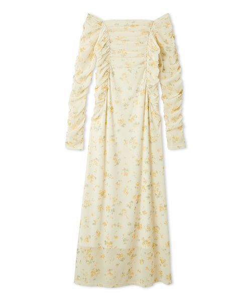 SNIDEL(スナイデル)の「フロッキープリントギャザーワンピース(ワンピース・レディース・ドット/イエロー/ピンク・F)」の6枚目の写真