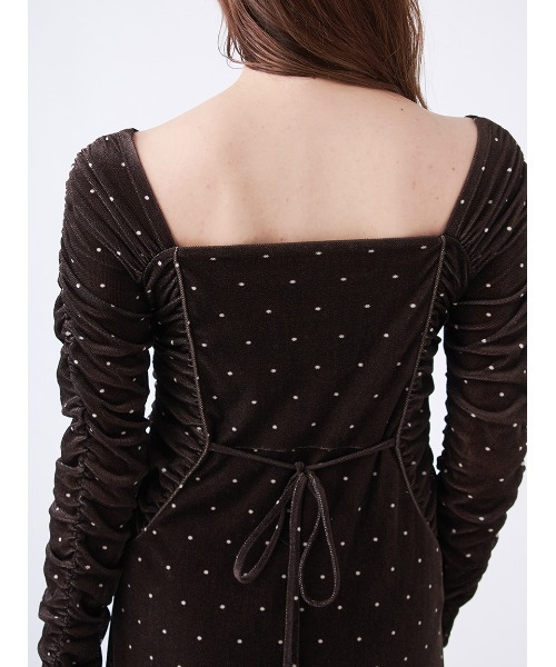 SNIDEL(スナイデル)の「フロッキープリントギャザーワンピース(ワンピース・レディース・ドット/イエロー/ピンク・F)」の12枚目の写真