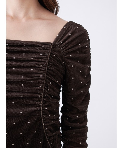 SNIDEL(スナイデル)の「フロッキープリントギャザーワンピース(ワンピース・レディース・ドット/イエロー/ピンク・F)」の15枚目の写真