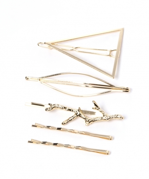 GLOBAL WORK（グローバルワーク）の「アソートメタルヘアアクセ/710877（その他ヘアアクセサリー・レディース・ホワイト系その他/その他2/その他3/その他1/ダークブラウン・FREE）」の2枚目の写真