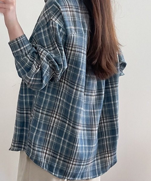 SallyLunn(サリーラン)の「レトロボーダーシャツ(シャツ/ブラウス・レディース・スミクロ/ブルー系その他/ブルー/ホワイト/ピンク・MEDIUM/LARGE)」の14枚目の写真