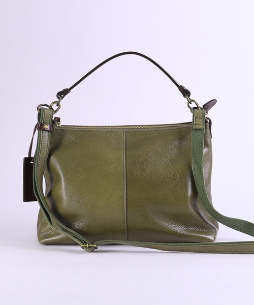 HALEINE（アレンヌ）の「[HALEINE]牛革レザー2wayショルダーバッグ 日本製（ショルダーバッグ・レディース・ブルーグレー/キャメル/グレー/ブラック/カーキ・FREE）」の15枚目の写真