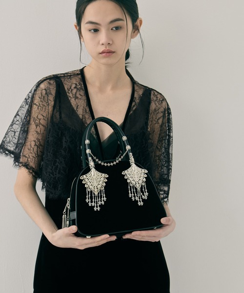 tanakadaisuke（タナカダイスケ）の「【tanakadaisuke/タナカダイスケ】wing bijou hand bag/ウィングビジューハンドバッグ（ハンドバッグ・レディース・ブラック・FREE）」の13枚目の写真