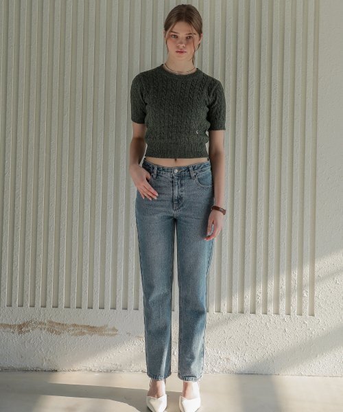LOSSYROW(ロッシロー)の「Lossy boy-fit denim pants_brushblue(デニムパンツ・レディース・その他・MEDIUM/SMALL)」の2枚目の写真
