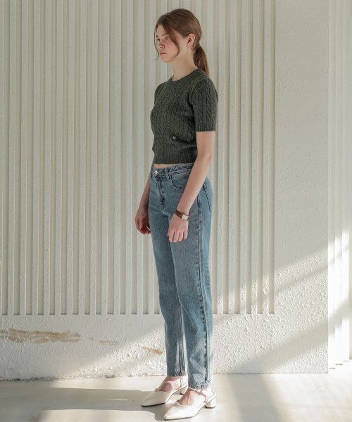 LOSSYROW(ロッシロー)の「Lossy boy-fit denim pants_brushblue(デニムパンツ・レディース・その他・MEDIUM/SMALL)」の4枚目の写真
