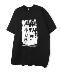 コラージュグラフィック半袖Tシャツ[ブラック]