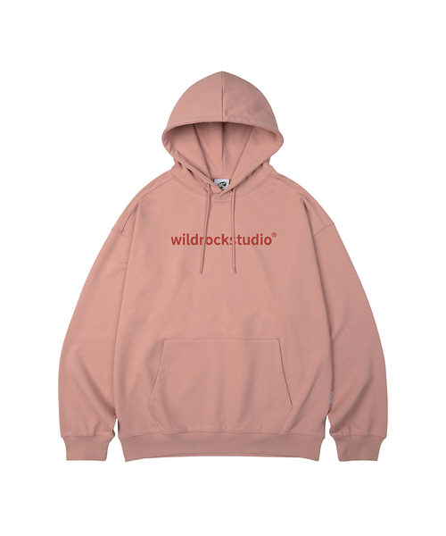 WILDROCK(ワイルドロック)の「スタンダードロゴオーバーサイズフードパーカー_10COL(パーカー・メンズ・ブラック/ベージュ/ネイビー/ブラウン/ピンク/ブルー/アイボリー/ダークグレー/バーガンディー/チャコール・SMALL/MEDIUM/LARGE)」の1枚目の写真