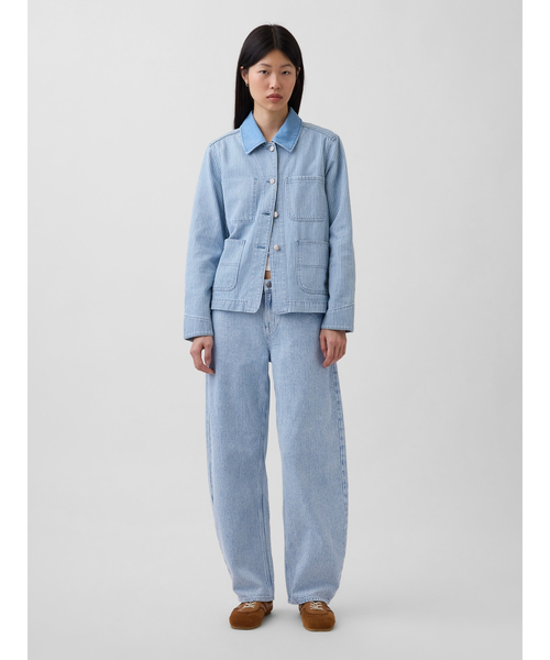 GAP（ギャップ）の「デニム ストライプ チョアジャケット（デニムジャケット・レディース・ブルー・XS/S/M/L/XXS）」の11枚目の写真