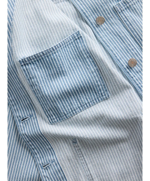 GAP（ギャップ）の「デニム ストライプ チョアジャケット（デニムジャケット・レディース・ブルー・XS/S/M/L/XXS）」の8枚目の写真
