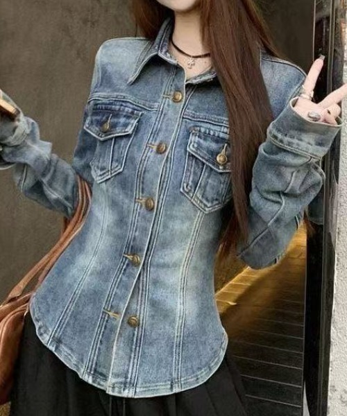 NANEA(ナネア)の「ウエストシェイプデザインデニムシャツジャケット(シャツ/ブラウス・レディース・ブルー・LARGE/MEDIUM/SMALL)」の20枚目の写真