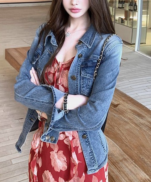 NANEA(ナネア)の「ウエストシェイプデザインデニムシャツジャケット(シャツ/ブラウス・レディース・ブルー・LARGE/MEDIUM/SMALL)」の8枚目の写真