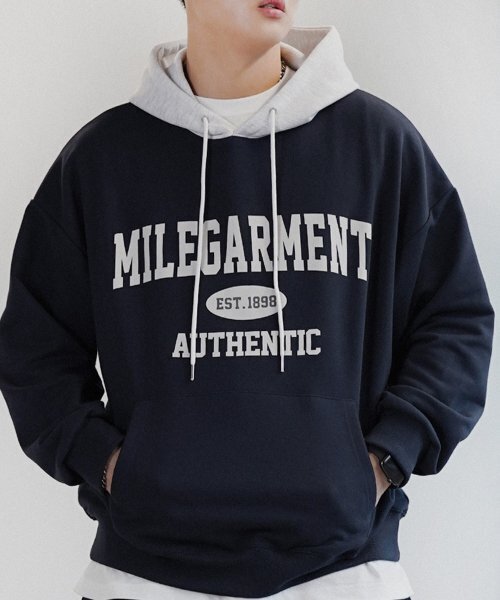THE MILE（ザマイル）の「MILE GARMENTS MIX SWEAT HOODIE [NAVY]（パーカー・メンズ・その他・S/M/L/XL）」の18枚目の写真