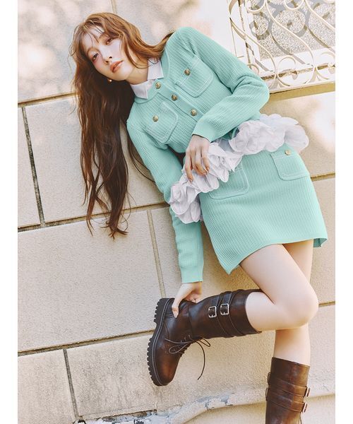 LILY BROWN(リリーブラウン)の「ホイップフリルヘムブラウス(シャツ/ブラウス・レディース・チェック/ホワイト・F)」の5枚目の写真