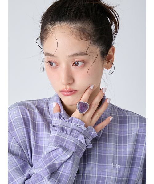 LILY BROWN(リリーブラウン)の「ホイップフリルヘムブラウス(シャツ/ブラウス・レディース・チェック/ホワイト・F)」の6枚目の写真