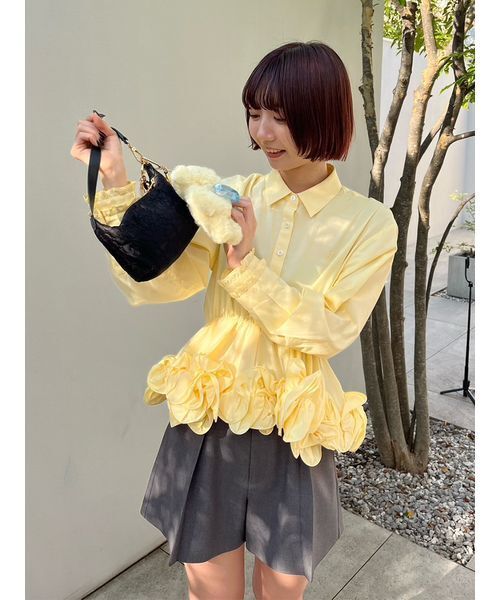 LILY BROWN(リリーブラウン)の「ホイップフリルヘムブラウス(シャツ/ブラウス・レディース・チェック/ホワイト・F)」の9枚目の写真