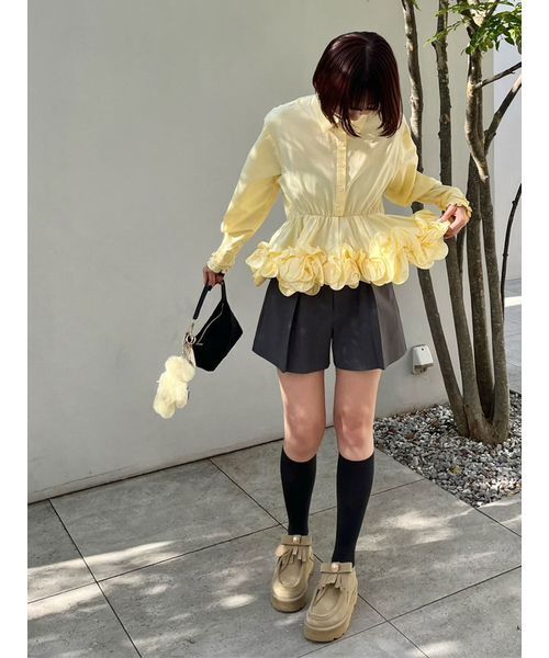 LILY BROWN(リリーブラウン)の「ホイップフリルヘムブラウス(シャツ/ブラウス・レディース・チェック/ホワイト・F)」の10枚目の写真