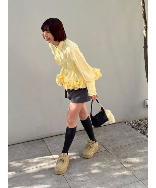 LILY BROWN(リリーブラウン)の「ホイップフリルヘムブラウス(シャツ/ブラウス・レディース・チェック/ホワイト・F)」の13枚目の写真