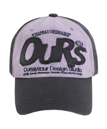 OURSAYSOUR（アワーセイアワー）の「OUR 93 レタリングロゴボールキャップチャコール/パープル（キャップ）」