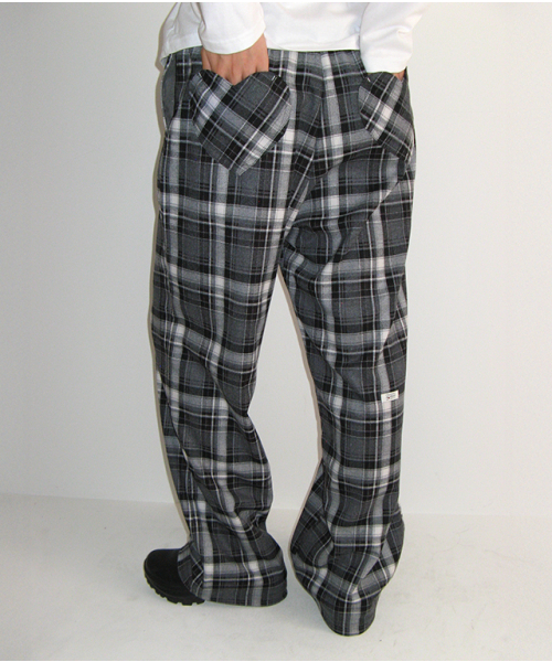 RONRON(ロンロン)の「BACK HEART POCKET CHECK PANTS BLACK(その他パンツ・レディース・その他・FREE)」の1枚目の写真