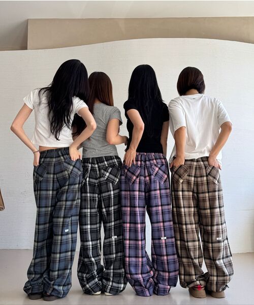 RONRON(ロンロン)の「BACK HEART POCKET CHECK PANTS BLACK(その他パンツ・レディース・その他・FREE)」の6枚目の写真