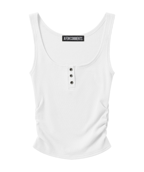 A FEW COMMENTS(アフューコメンツ)の「ワッフルシャーリングタンクトップ WHITE(Tシャツ/カットソー・レディース・その他・FREE)」の1枚目の写真