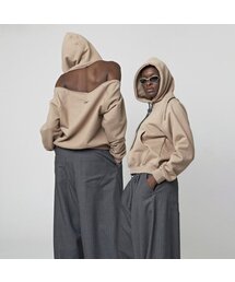 ATHPLATFORM（アスプラットフォーム）の「AW32HL07 ジッパーフードパーカー スウェットシャツ_ベージュ（パーカー）」